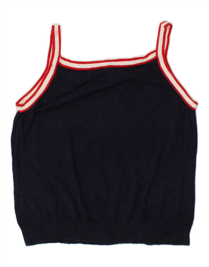 CHAPS Womens Cami Top UK 18 XL Navy Blue Cotton | Vintage Chaps | Thrift | Second-Hand Chaps | Used Clothing | Messina Hembry 