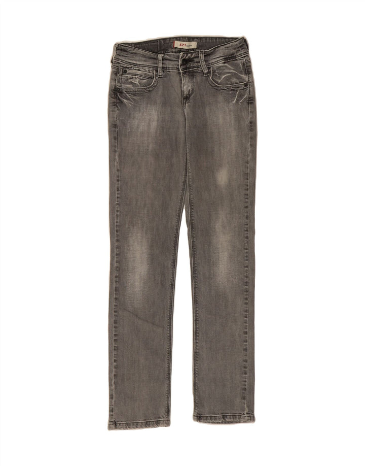 LEVI'S Womens 571 Slim Jeans W27 L32 Grey Cotton Vintage Levi's and Second-Hand Levi's from Messina Hembry 