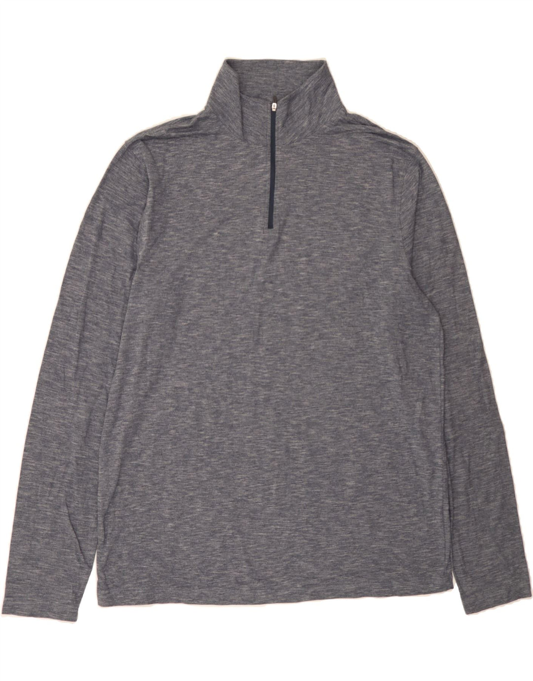 J. CREW Mens Zip Neck Pullover Tracksuit Top XL Blue Flecked Polyester Vintage J. Crew and Second-Hand J. Crew from Messina Hembry 