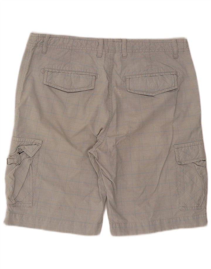 Pantaloncini cargo da uomo Woolrich W34 quadri grigi grandi