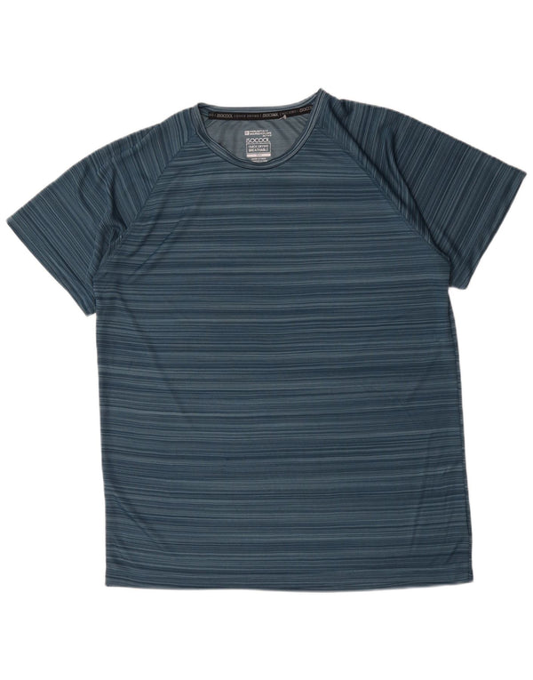 Mountain Warehouse Mens T-Shirt Top XL Blue Striped