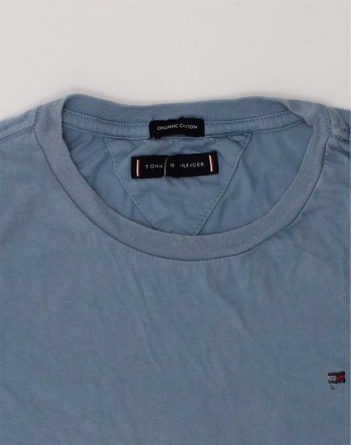 TOMMY HILFIGER Boys T-Shirt Top 11-12 Years Blue Cotton | Vintage Tommy Hilfiger | Thrift | Second-Hand Tommy Hilfiger | Used Clothing | Messina Hembry 