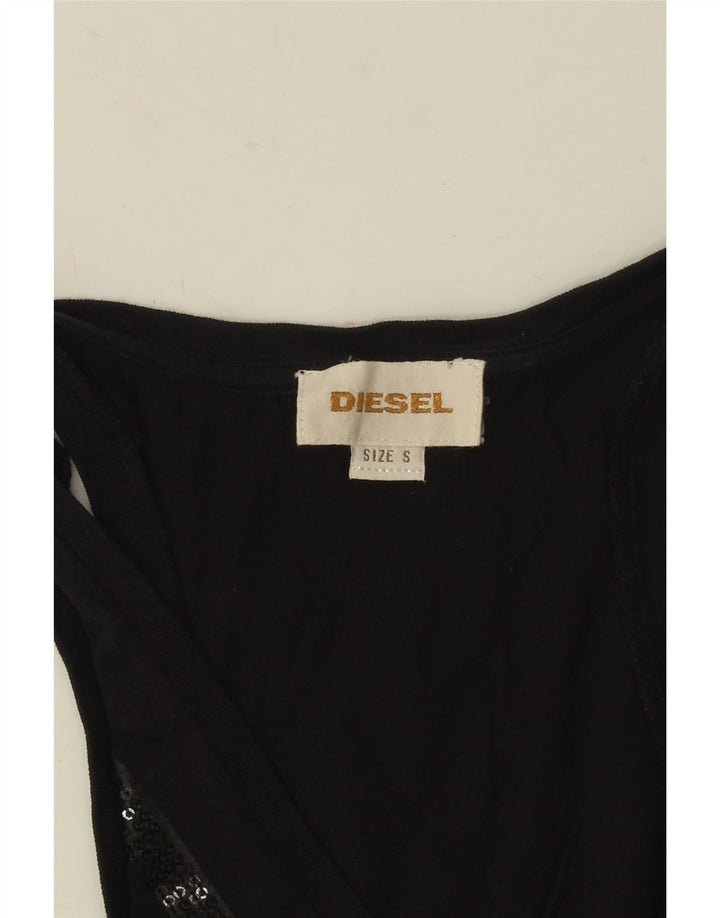 Diesel Womens Vest Top UK 10 Small Black
