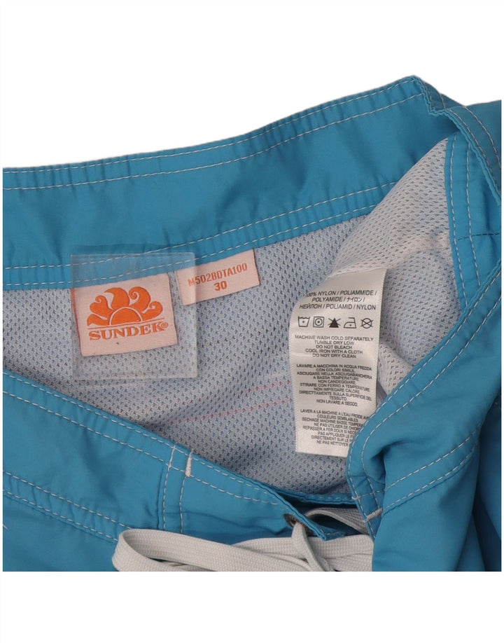 Sundek Mens Swimming Shorts Medium  Blue Nylon