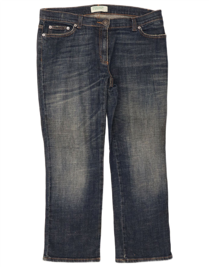 Jeans Cropped Benetton Donna W32 L25 Blu