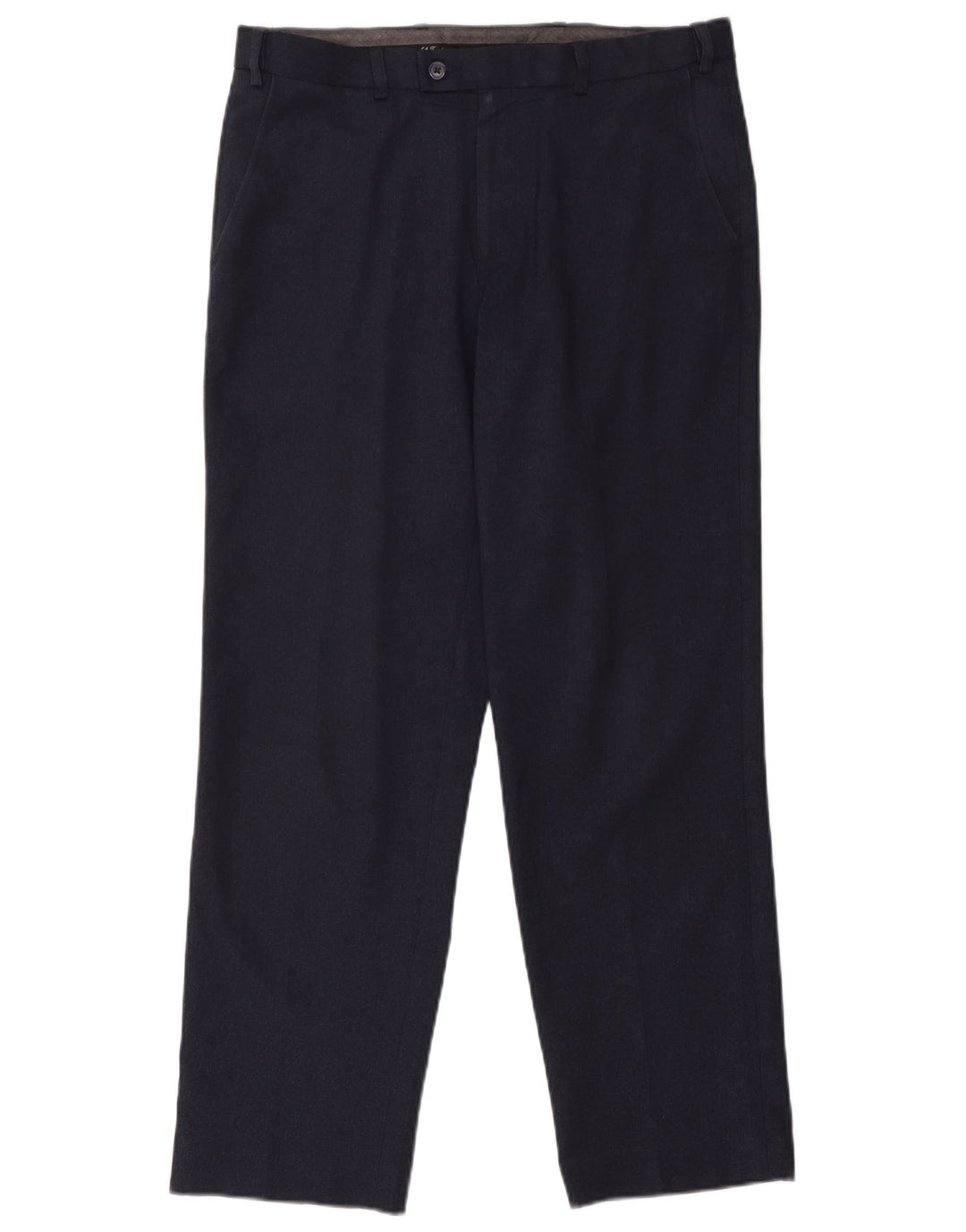 Marks & Spencer Mens Regular Fit Suit Trousers W34 L31 Navy Blue Polyester