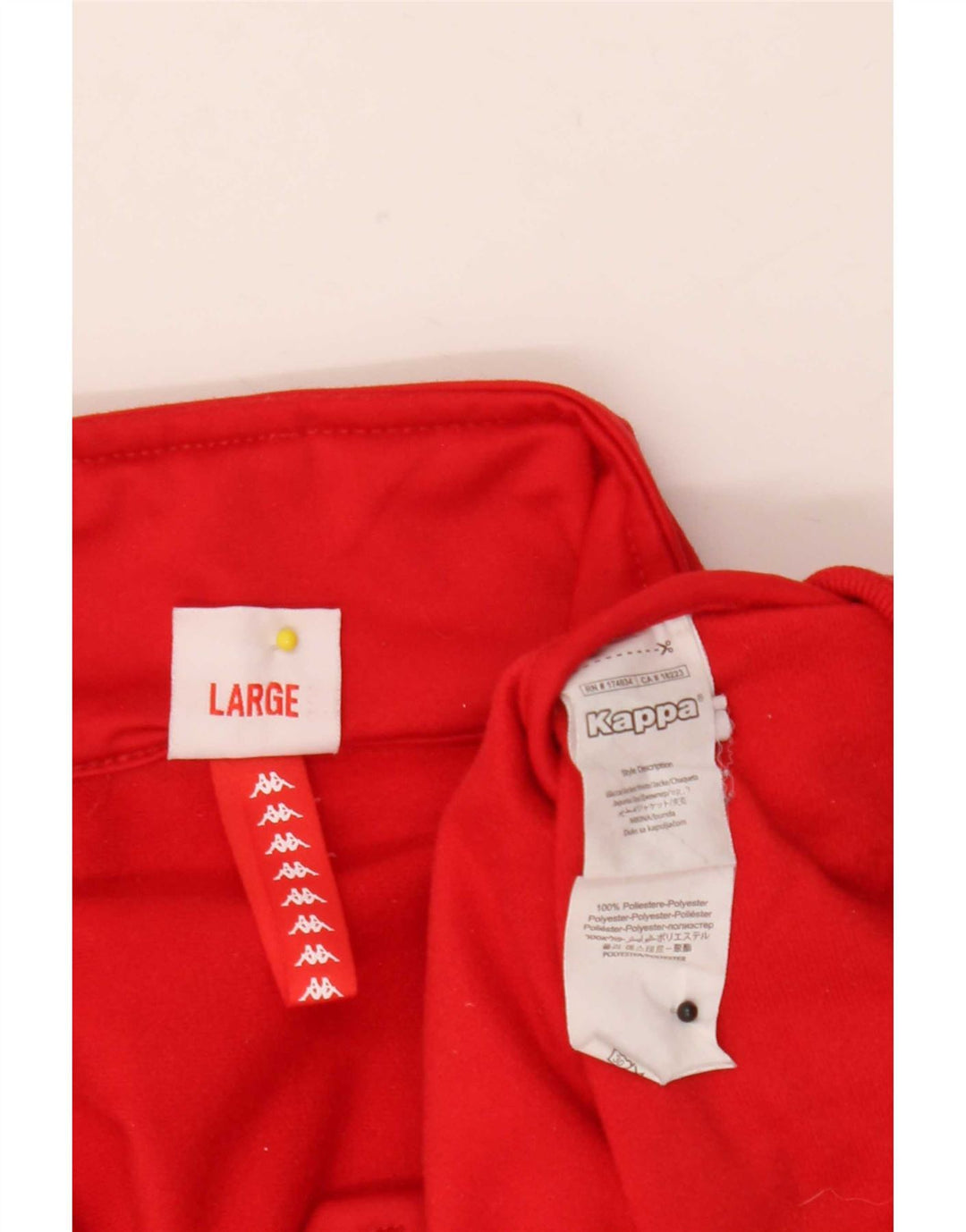 Kappa Mens Graphic Tracksuit Top Jacket Large Red Colourblock Polyester