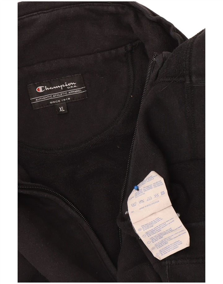 Champion Mens Tracksuit Top Jacket XL Black Cotton