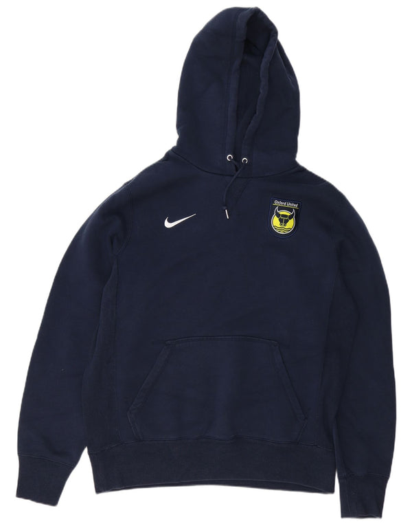 Nike Mens Hoodie Jumper Medium Navy Blue Cotton