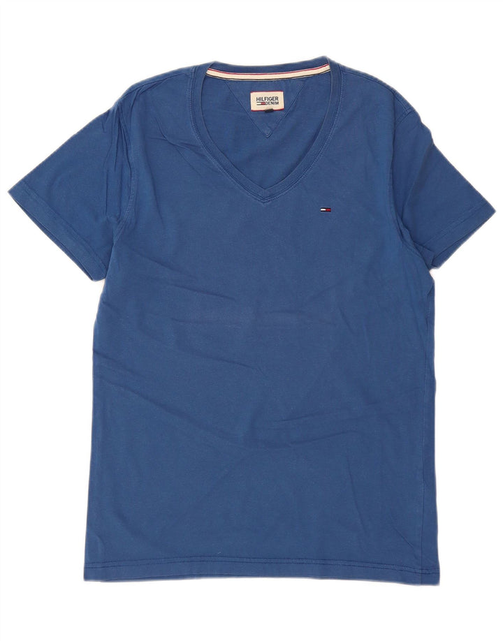 TOMMY HILFIGER Mens T-Shirt Top Medium Blue Cotton