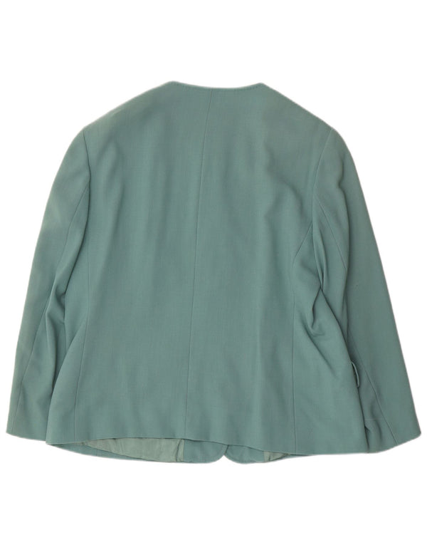 ELENA MIRO Jaqueta blazer feminina de 4 botões Reino Unido 20 2XL lã virgem verde