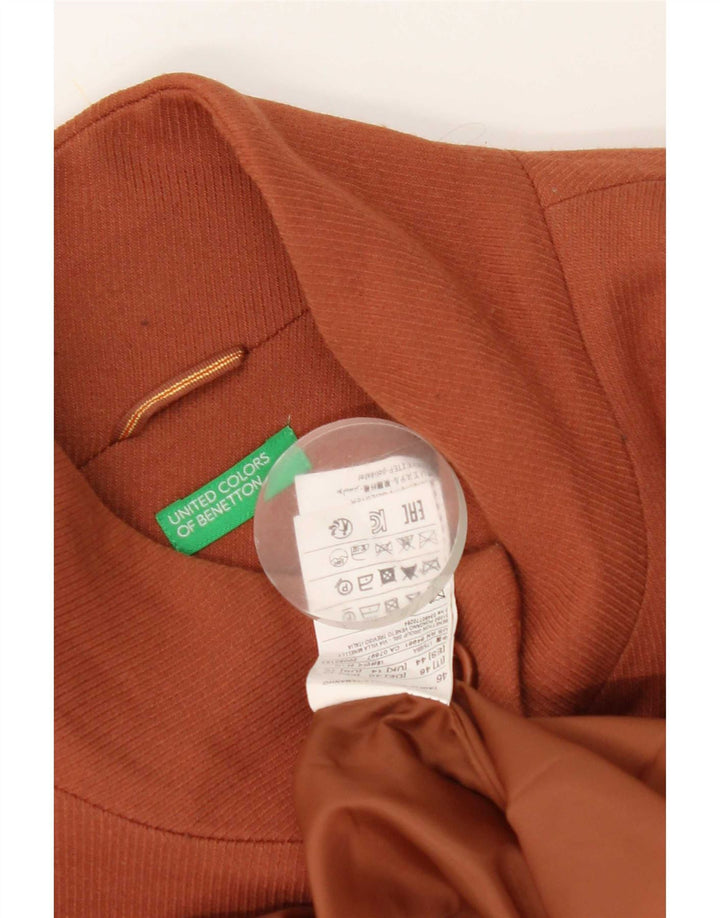 Benetton Manteau Femme UK 44 Large Marron Polyester