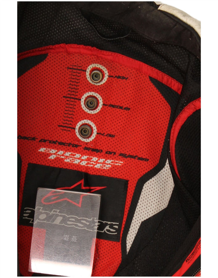 Alpinestars Mens Graphic Racer Jacket Size 52 Large White Colourblock