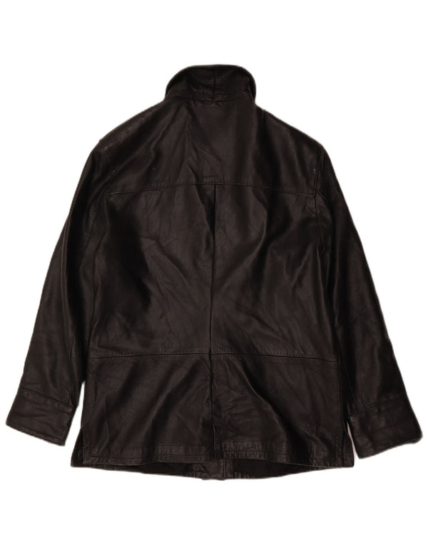 Vintage Damen Lederjacke IT 46 Large Schwarz