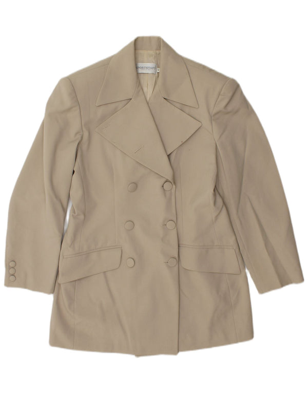 Sport Staff Damen Zweireihige Blazerjacke IT 46 Large Beige