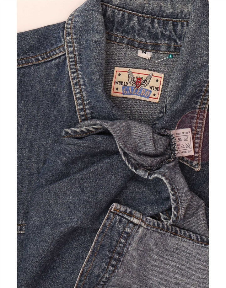Vintage denimskjorte til mænd, medium marineblå bomuld