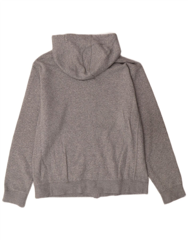 Suéter masculino NIKE com capuz e zíper cinza médio algodão