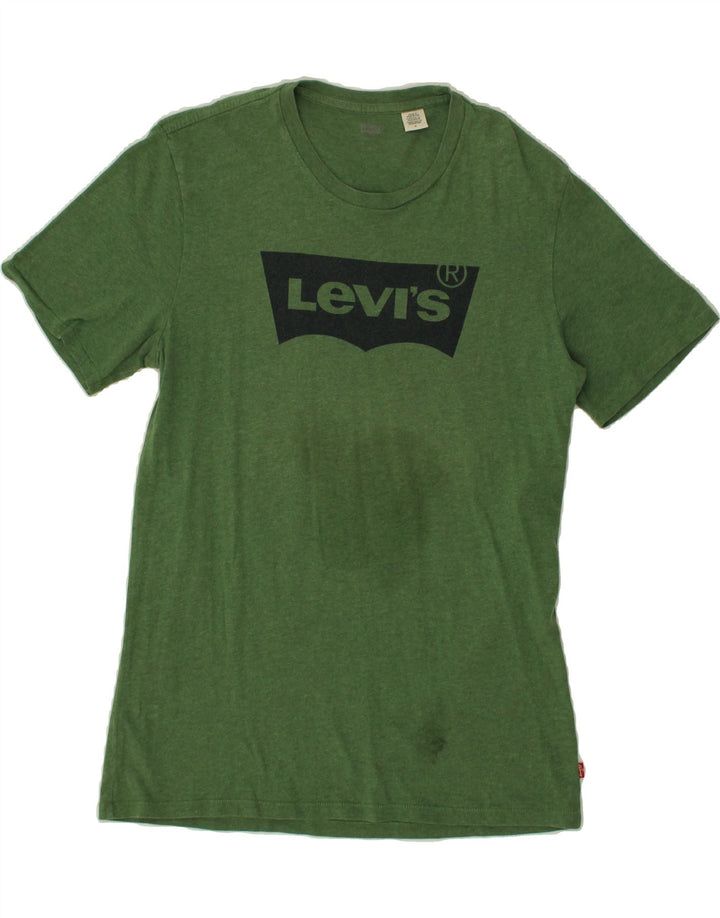 LEVI'S Mens Graphic T-Shirt Top Medium Green Cotton Vintage Levi's and Second-Hand Levi's from Messina Hembry 