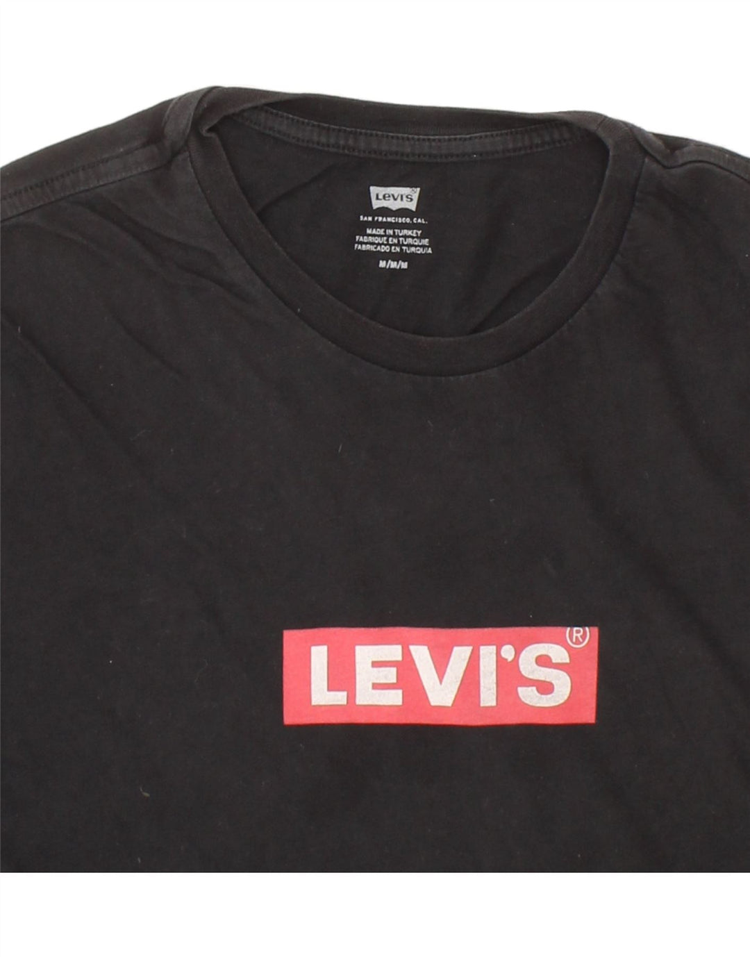 LEVI'S Mens Graphic T-Shirt Top Medium Black Cotton Vintage Levi's and Second-Hand Levi's from Messina Hembry 