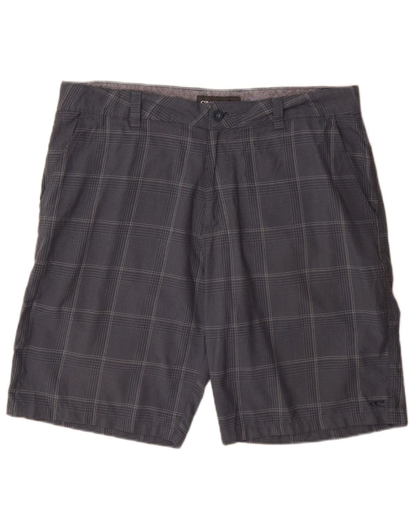 Pantaloncini chino da uomo O'Neill W36 grandi in poliestere a quadri blu navy