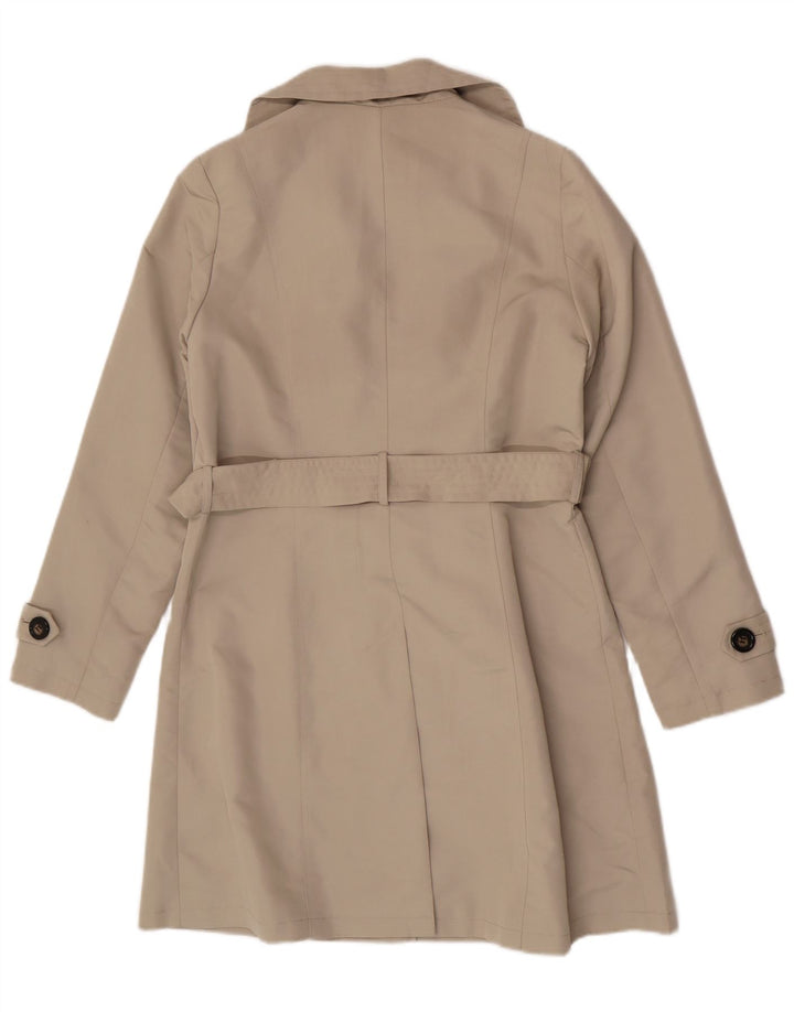 Casaco impermeável feminino Marks & Spencer UK 12 médio bege poliéster clássico