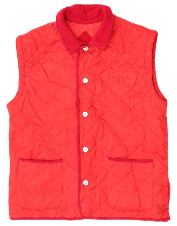 Rica Lewis Mens Quilted Gilet UK 36 Small Red Nylon