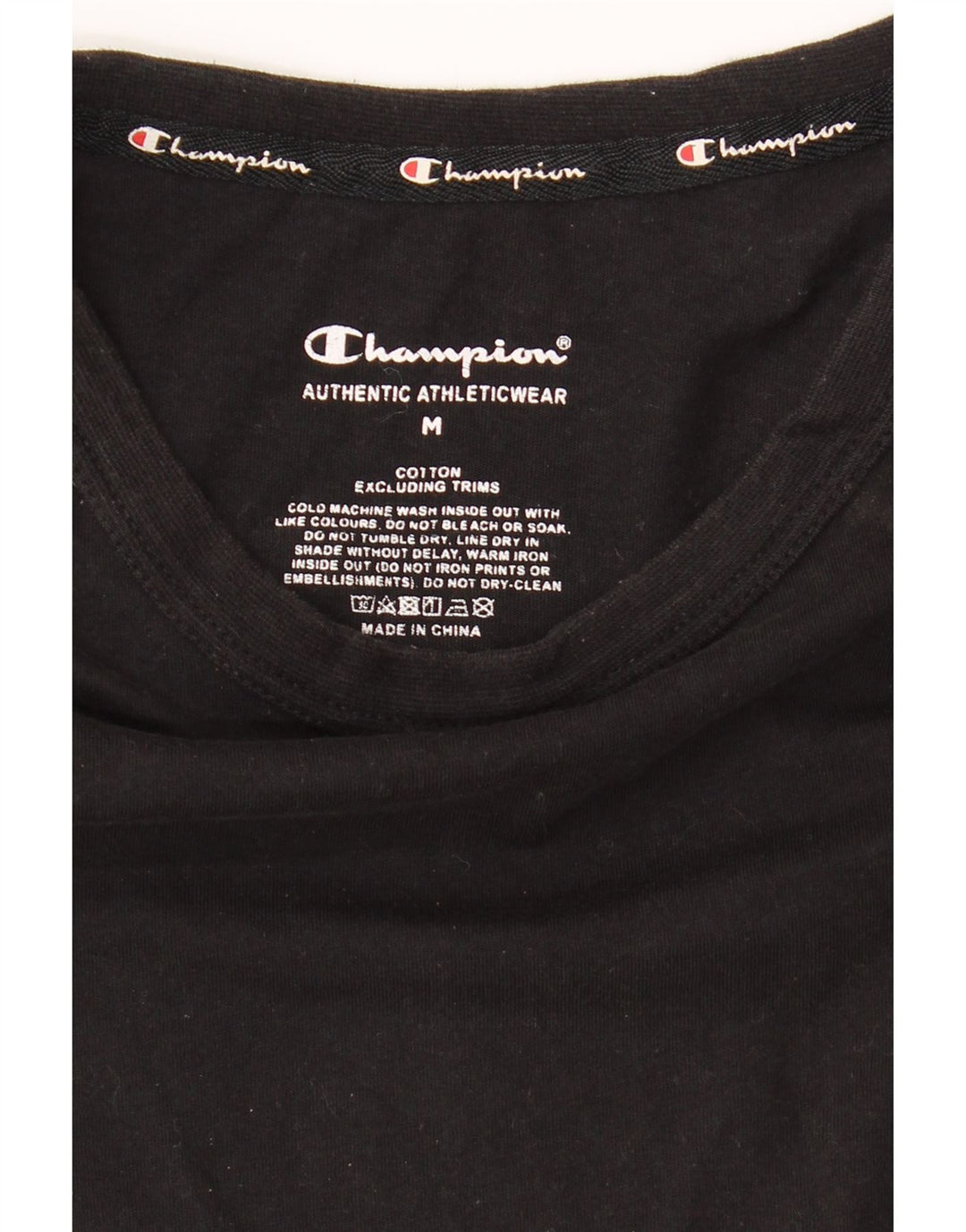 CHAMPION Mens Graphic T-Shirt Top Medium Black Cotton Vintage Champion and Second-Hand Champion from Messina Hembry 