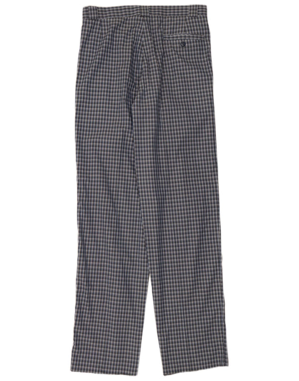Porto Di Panama Mens Suit Trousers IT 46 Small W32 L35 Navy Blue Gingham