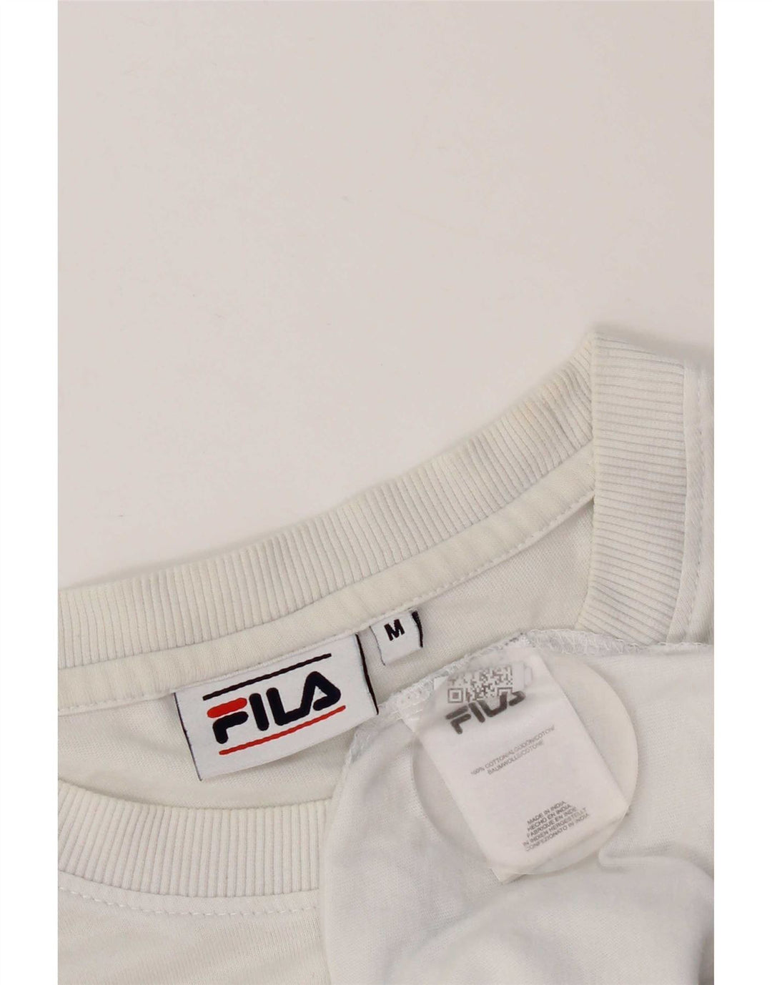 Fila Mens Graphic T-Shirt Top Medium White Cotton