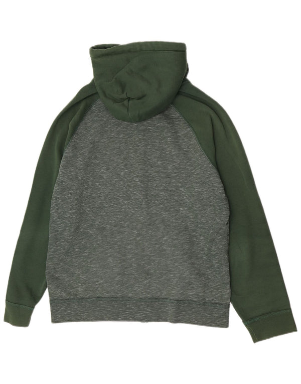 Hollister Mens Graphic Zip Hoodie Sweater Medium Green Flecked Cotton