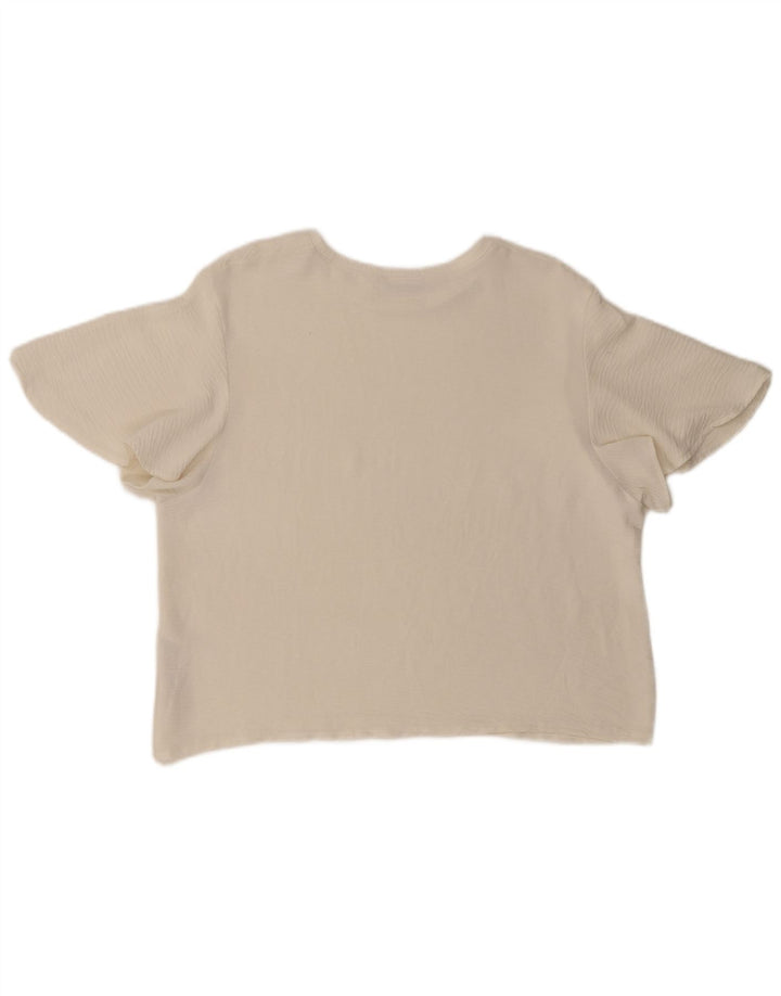 Zara Womens Blouse Top UK 16 Large White Polyester