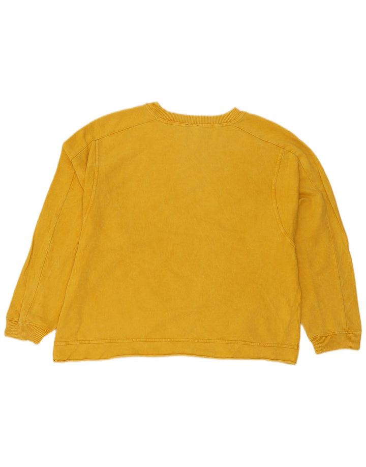 Zara Womens Oversized Sweatshirt Jumper UK 10 Small Yellow Cotton