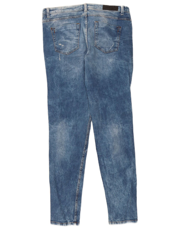 Zara Womens Trafaluc Acid Wash Skinny Jeans EU 42 Large W32 L30 Blue