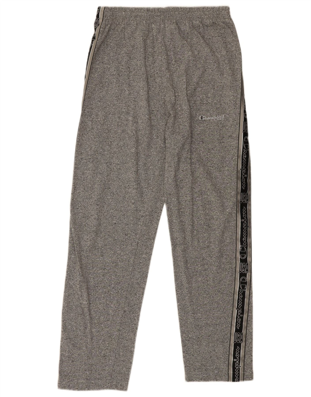 CHAMPION Mens Graphic Tracksuit Trousers Large  Grey Cotton