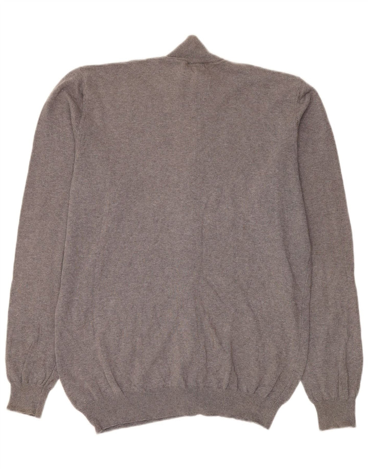 Sergio Tacchini Pull Cardigan Homme Gris Moyen Coton