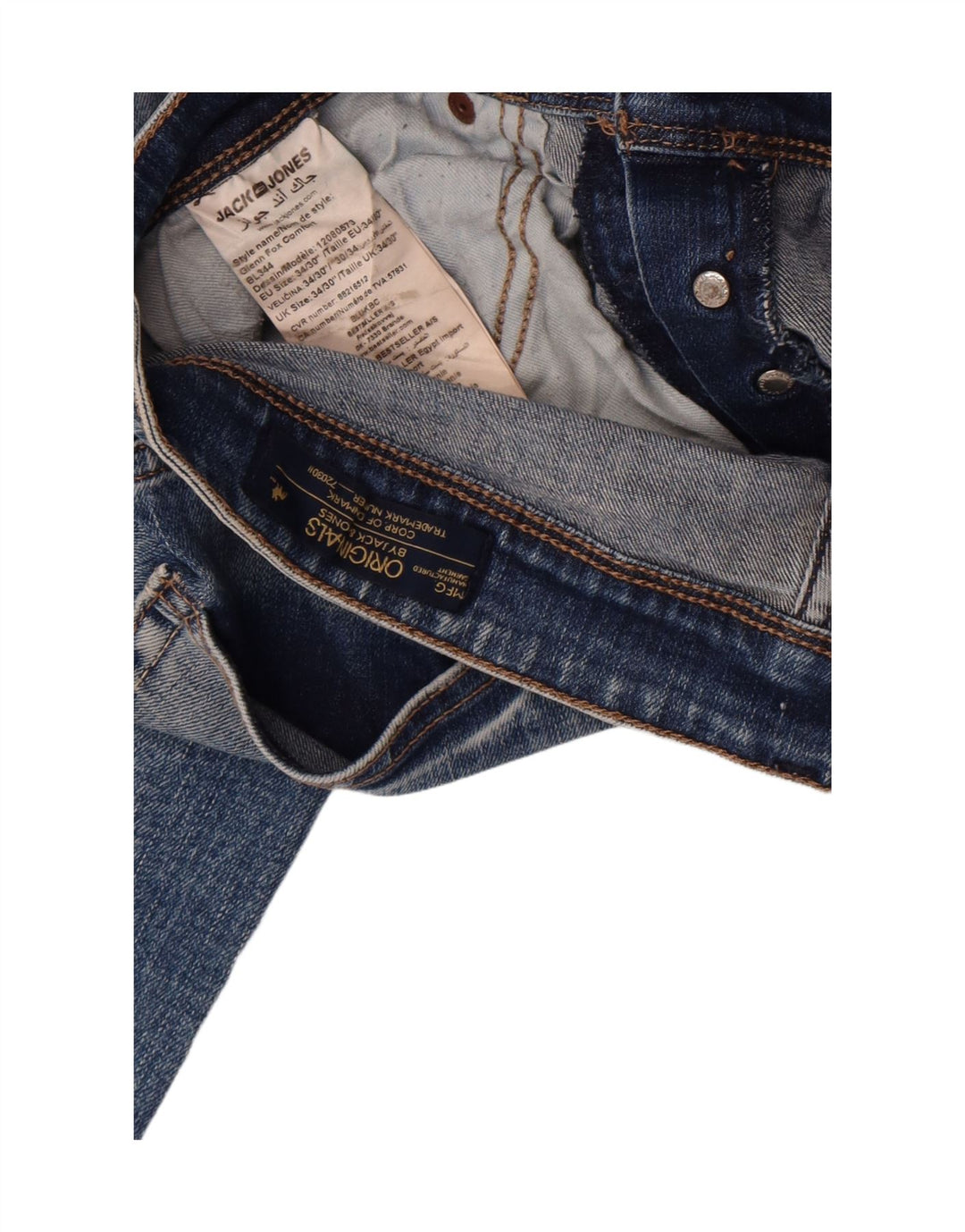 Jack & Jones Mens Distressed Slim Jeans W34 L30 Blue Cotton