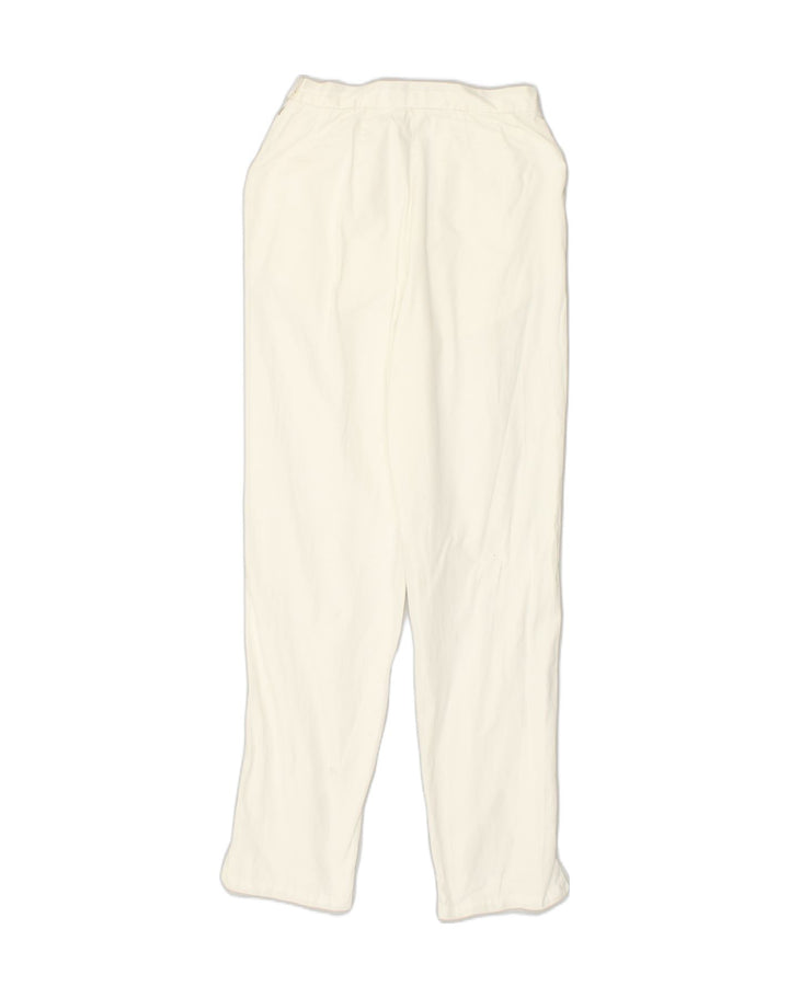 VINTAGE Womens Straight Casual Trousers IT 40 Small W24 L28 White Cotton | Vintage Vintage | Thrift | Second-Hand Vintage | Used Clothing | Messina Hembry 