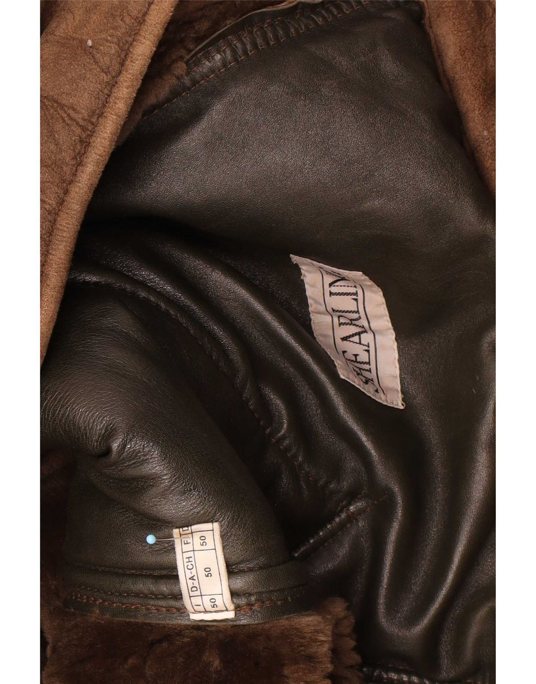 Vintage hombres shearling chaqueta IT 50 marrón grande
