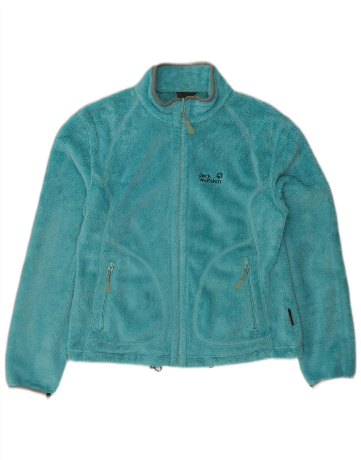 Jack Wolfskin Womens Fleece Jacket UK 14 Medium Blue Polyester