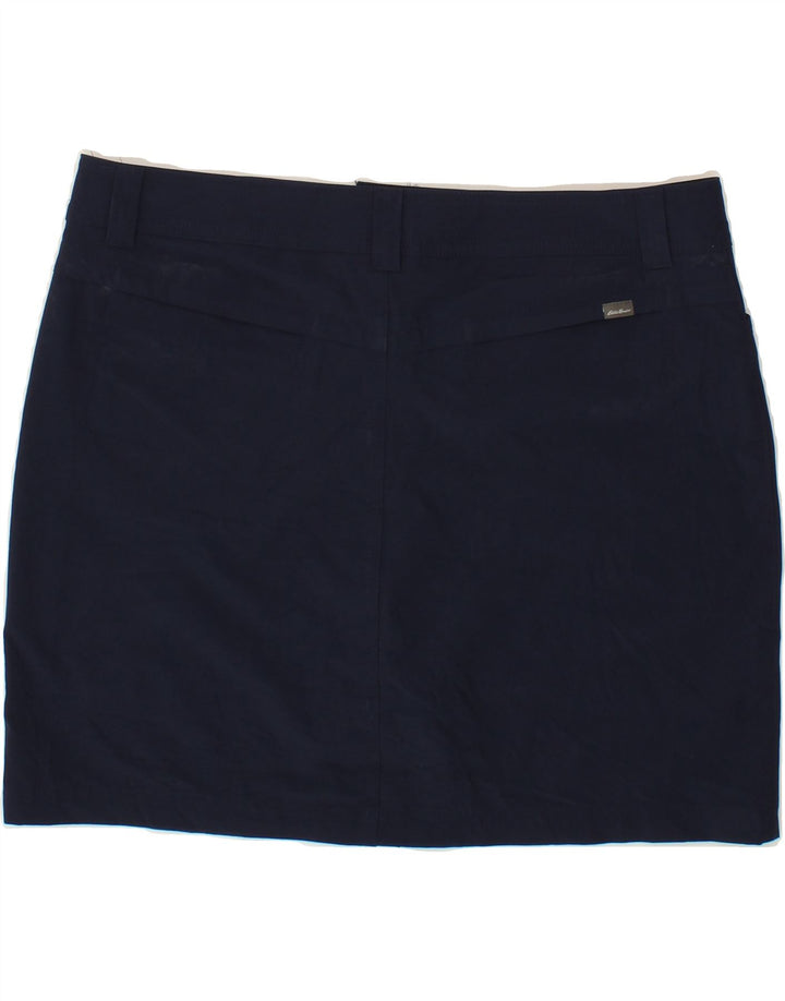 EDDIE BAUER Womens Mini Skirt UK 12 Medium W26  Navy Blue Polyester Vintage Eddie Bauer and Second-Hand Eddie Bauer from Messina Hembry 