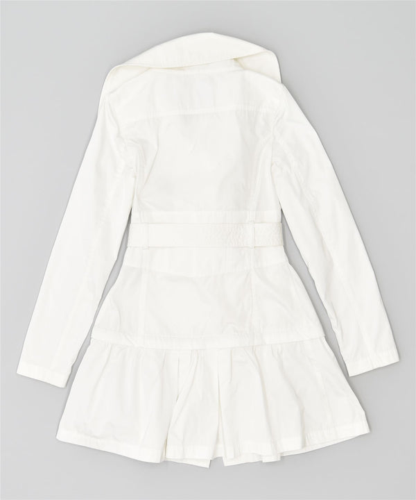 GUESS Womens Trench Coat UK 8 Small White Polyester
