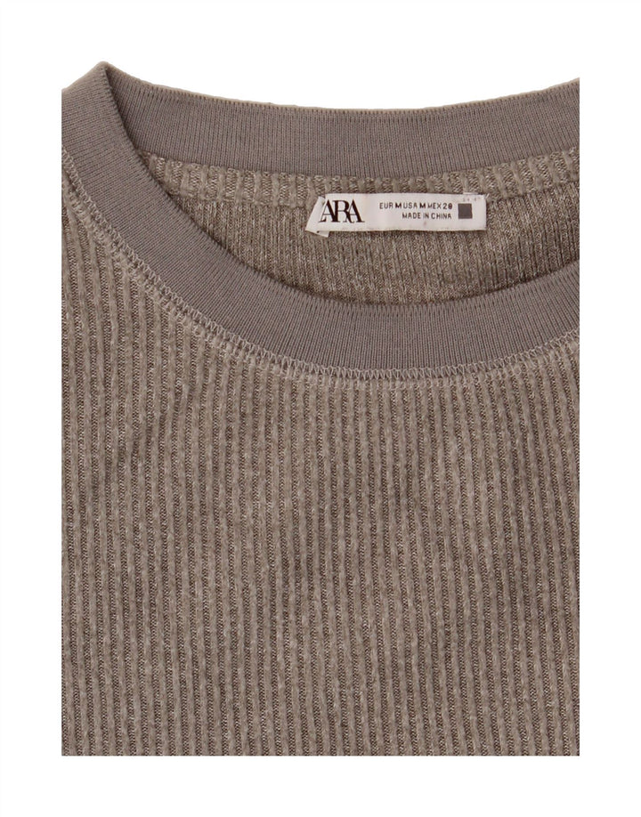 ZARA Womens Top Long Sleeve UK 14 Medium Grey Vintage Zara and Second-Hand Zara from Messina Hembry 