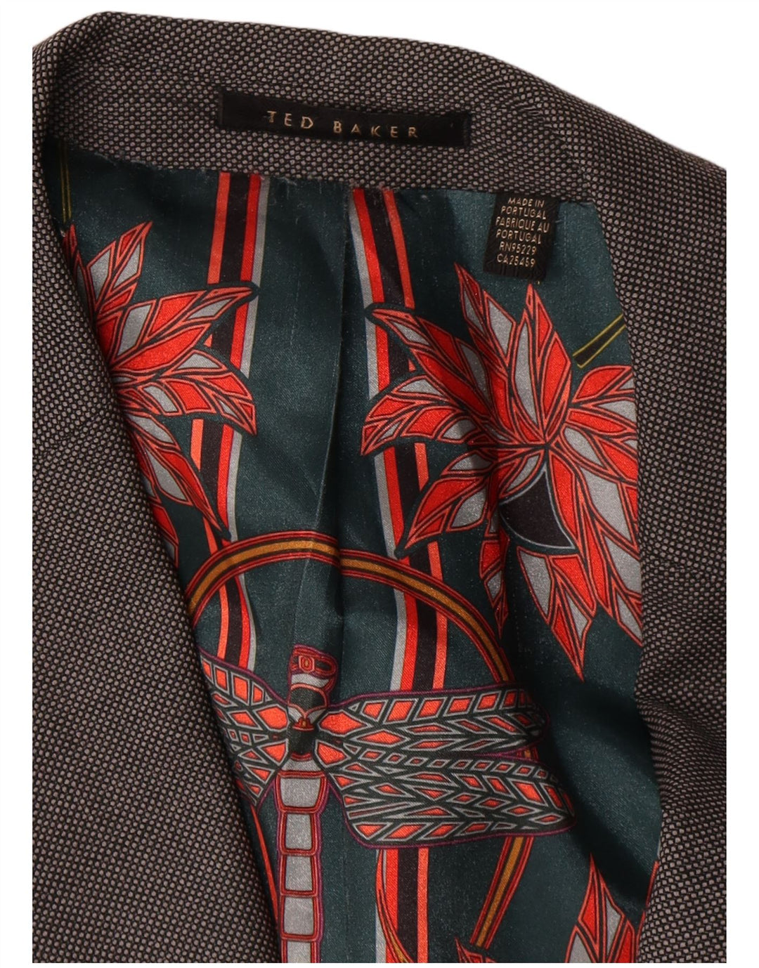 Męska marynarka Ted Baker, zapinana na 2 guziki, o regularnym kroju, UK 44, 2XL, szara wełna