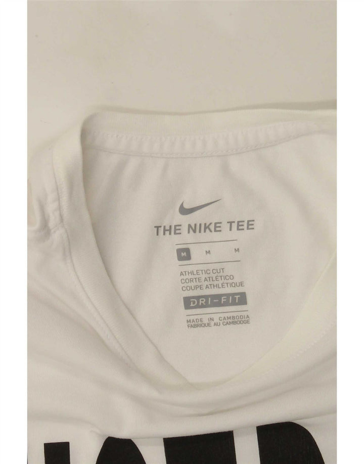NIKE Herre Dri Fit grafisk T-shirt Top Medium White