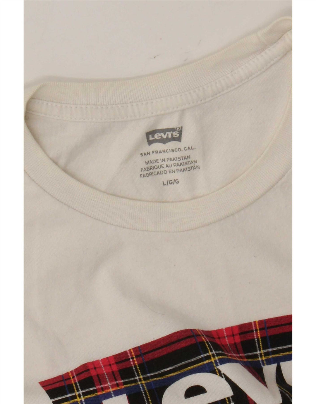 Levi's Mens Graphic T-Shirt Top Large Off White