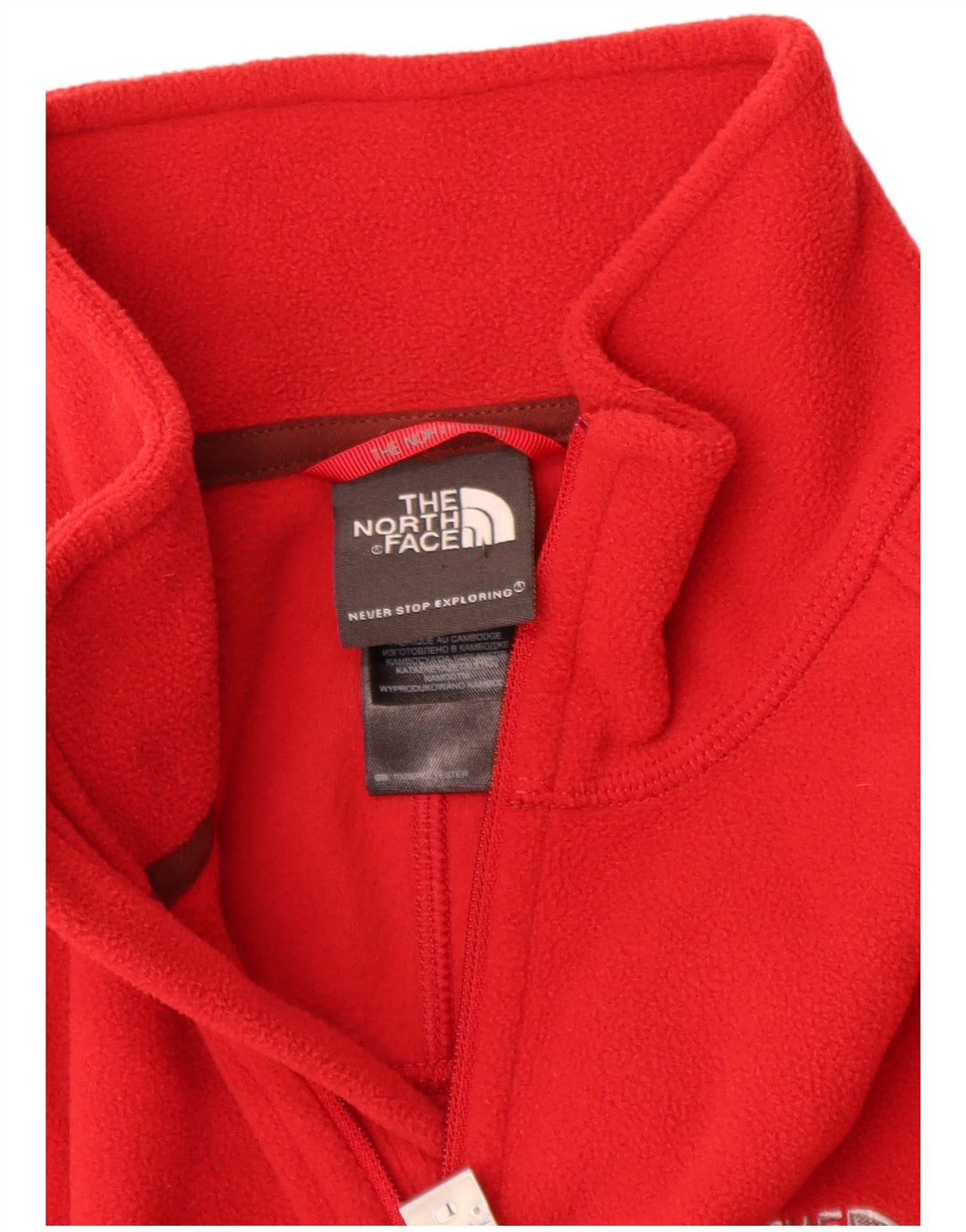 Maglione in pile da uomo The North Face con zip e collo in poliestere rosso medio