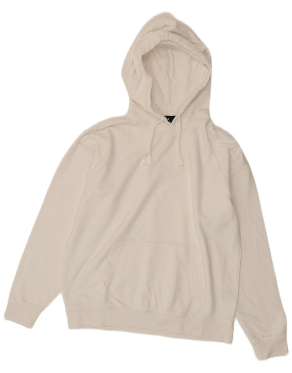 C&A Mens Relaxed Fit Hoodie Jumper Small White Cotton