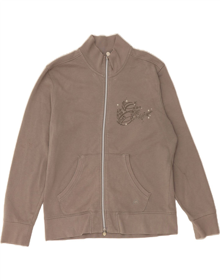 ELLESSE Womens Tracksuit Top Jacket UK 16 Large Grey Cotton Vintage Ellesse and Second-Hand Ellesse from Messina Hembry 