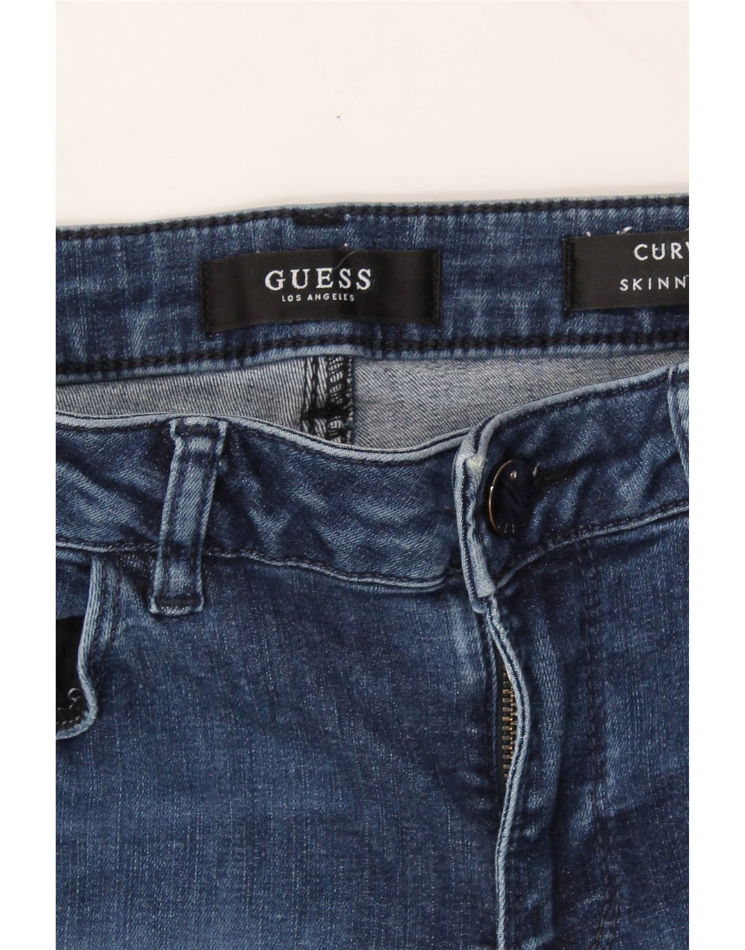 GUESS Womens Curvy Skinny Jeans W26 L29 Blue Polyester Vintage Guess and Second-Hand Guess from Messina Hembry 