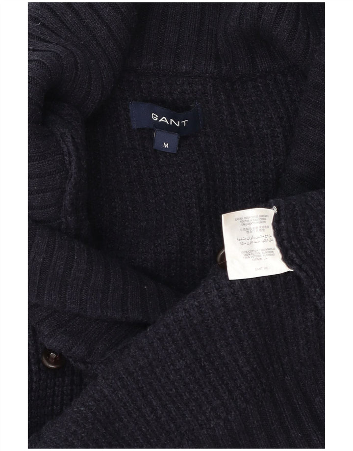 Gant Maglione da uomo con collo a scialle in cotone medio blu navy